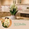 365 Blooming Decor 16 inch Tall White Potted Faux Hyacinth Flower Plant with River Stone-Luxury Artificial Garden Hyacinth for Home, Office Decoration, Housewarming view 2