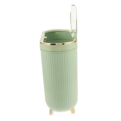 JOINPAYA Slim Plastic Trash Can Lid Versatile Waste Basket for Kitchen Bathroom and Bedroom Elegant Design Strong Build for Small Spaces