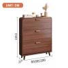 HotcoS Slim Shoe Cabinet with Flip Drawers, 4 Layers Solid Wood Shoe Storage Space-Saving Small Shoe Cupboard for Hallway, 2 Colors, 100cm view 2