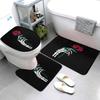 4 Pcs Skeleton Hand Holding Rose On Black Background Bathroom Shower Curtain Set Decor Waterproof with 12 Hooks and Non-Slip Rugs Toilet Lid,72x72 view 2