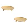 Amosfun 2pcs Gold Iron Storage Tray for Tea Dessert and Candle Holders Elegant Decoration for Weddings Parties and Home Use Versatile Centerpiece and Organizer for Special Occasions view 1