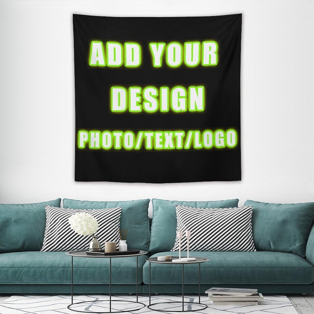 Custom Hanging Tapestry 60"60" Upload Images Customized Tapestry Wall Personalized Backdrop With Photo Text Custom Posters Banners For Bedroom