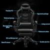 360 Swivel Computer Chair Ergonomic Video Game Chairs Backrest Desk Chair with Lumbar Support Adjustable Armrest and Height Reclining Racing Chair for Offices Homes view 3