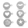 DECHOUS 2pcs Coffee Decorating Stencils Food-Grade Stainless Steel Templates for Latte Art Mousse Cake and Cupcake Decoration Easy to Clean and Store for Home Baking view 4