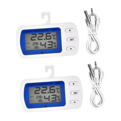 DECHOUS 2pcs Thermometer Digital Indoor Outdoor Cooking Freezer Alarm Kitchen Supplies Temperature Display