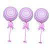 Ciieeo 3pcs Lollipop Balloons Stick Stand Aluminum Foil Table Balloon Creative Balloon Table Balloon Decor Funny Balloon Tabletop Balloon Column Desk Topper Floating Table Pink Round view 1