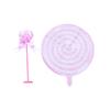 Ciieeo 3pcs Lollipop Balloons Stick Stand Aluminum Foil Table Balloon Creative Balloon Table Balloon Decor Funny Balloon Tabletop Balloon Column Desk Topper Floating Table Pink Round view 4