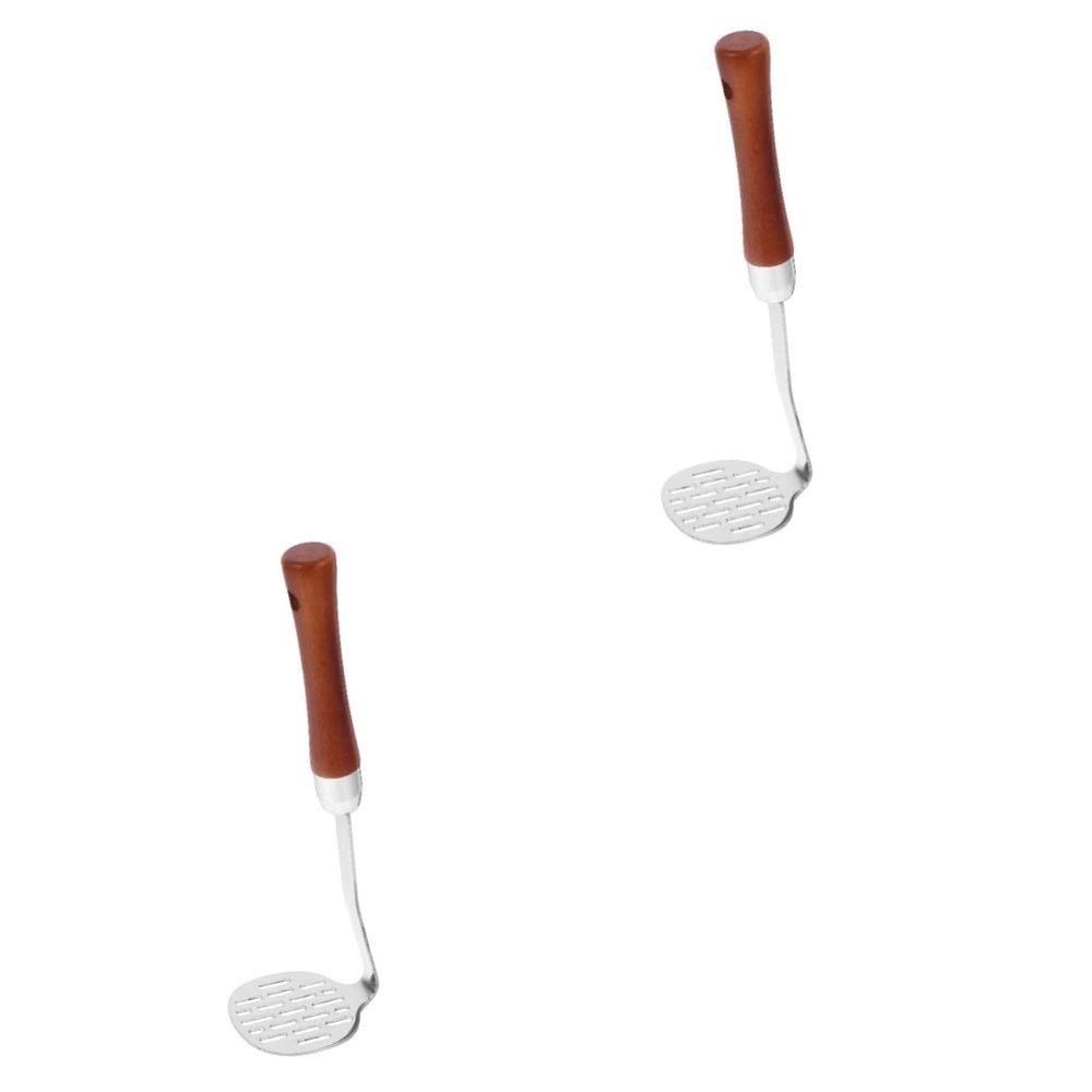 DECHOUS 2pcs Stainless Steel Cake Presser Meat Maker Wooden Handle for Practical Kitchen Use Lightweight and Easy to Clean for Tortilla Press and Cooking Gadgets