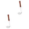 DECHOUS 2pcs Stainless Steel Cake Presser Meat Maker Wooden Handle for Practical Kitchen Use Lightweight and Easy to Clean for Tortilla Press and Cooking Gadgets view 1