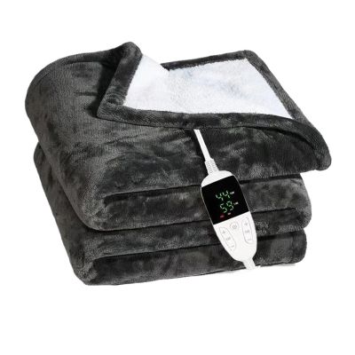 AshiLd Electric Blanket Warmer Bed Heater Rapid Heating Control Warm Bed Thermostat Electric Warm Up Heating Blanket Washable (Color : Gray, Size : 150 * 180(EU) 220V)