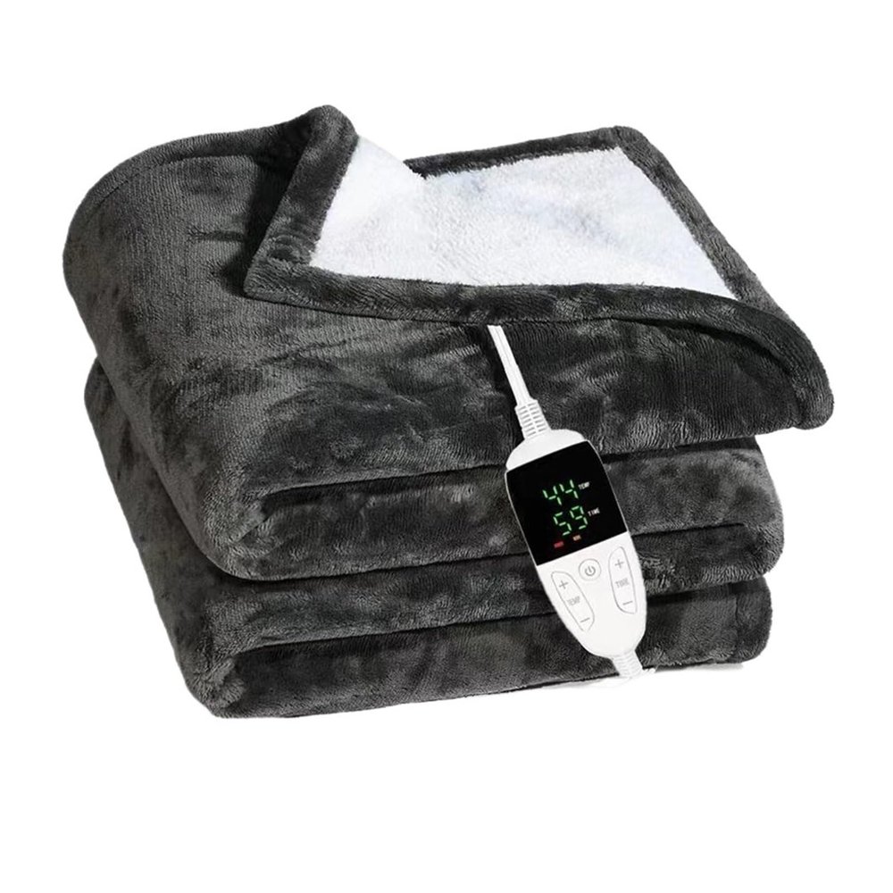 AshiLd Electric Blanket Warmer Bed Heater Rapid Heating Control Warm Bed Thermostat Electric Warm Up Heating Blanket Washable (Color : Gray, Size : 150 * 180(EU) 220V)