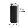 BrunaE Trash Cans Stainless Steel Shake Lid Trash Can Commercial Hotel Lobby Vertical Office Building Toilet Corridor Trash Can Large Kitchen Trashcan (Size : Silver) view 2