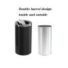 BrunaE Trash Cans Stainless Steel Shake Lid Trash Can Commercial Hotel Lobby Vertical Office Building Toilet Corridor Trash Can Large Kitchen Trashcan (Size : Silver) view 4