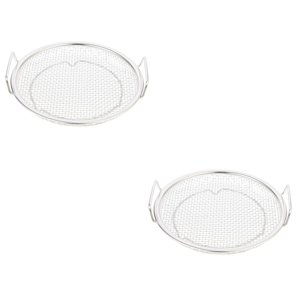 DECHOUS 2pcs Reusable Stainless Steel Frying Basket Oil Strainer for Chips Vegetables and Fried Foods for Kitchen and Restaurant Use