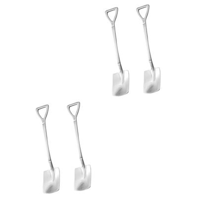 DECHOUS 4pcs Small Spatula Spoons Stainless Steel Utensils Silverware Utensils Creative Shovel Spoons for Home