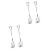 DECHOUS 4pcs Small Spatula Spoons Stainless Steel Utensils Silverware Utensils Creative Shovel Spoons for Home view 1