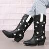 ZBYY Women's Western Cowboy Embroidered Mid Calf Boots Pointed Toe Chunky Low Heel Fashion Cowgirl Boots view 3