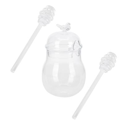PRETYZOOM 1set Honey Storage Jars Cover and Stirring Sticks Sealed Design for Freshness for Home Bakery and Food Storage Versatile Kitchen Canisters for Honey Jam and Seasonings