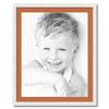ArtToFrames 22x28 inch Satin White Picture Frame with 2 Inch Single Red Orange Mat, SingleMat-5179-22x28-693 view 1