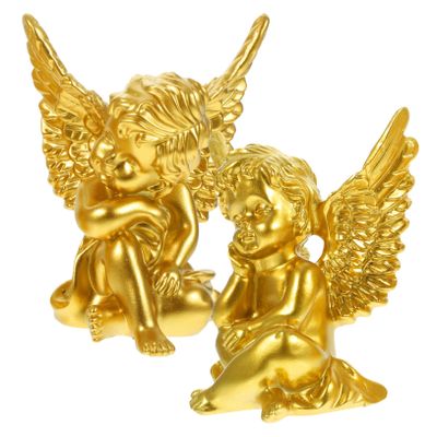 Ciieeo 2pcs Angel Resin Figurines for Tabletop Decoration Adorable Wedding Angel Statues Cute Home Ornament for Housewarming and Special Occasions Safe and Resin Craft