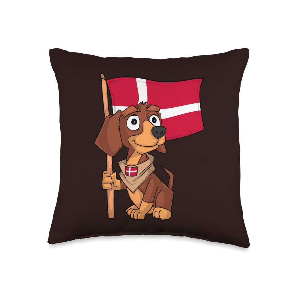 Denmark Dachshund Fans Throw Pillow