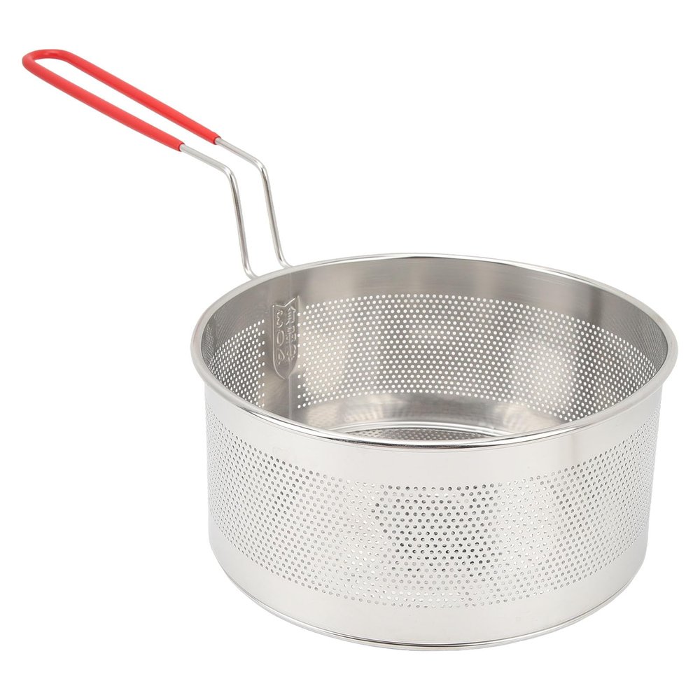 Deep Fryer Basket, Stainless Steel Deep Fryer Basket with Handle, Drain Frying Basket Kitchen Cooking Strainer Colander for French Fries, Onion Rings, Chicken and More