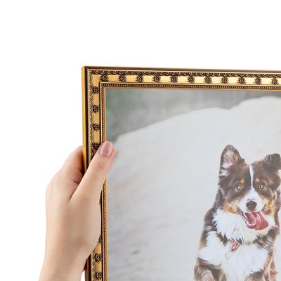 ArtToFrames 17x30 Inch Gold Picture Frame, This 0.75 Inch Custom Poster Frame is Gold with Star - Comes with Economy Acrylic and Corrugated Backing (2WOMD9329-17x30)
