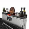 STUTOV 30" Magnetic Stove Top Shelf  Black Spice Rack with Red Logo and Seasoning Organizer  Kitchen Shelf for Back of Stove  Over Stove Rack and Storage Organizer view 1