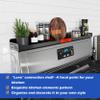 STUTOV 30" Magnetic Stove Top Shelf  Black Spice Rack with Red Logo and Seasoning Organizer  Kitchen Shelf for Back of Stove  Over Stove Rack and Storage Organizer view 3