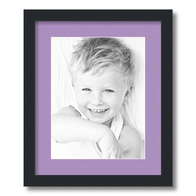 ArtToFrames 10x13 inch Satin Black Picture Frame with 2 Inch Single Lavender Mist Mat, SingleMat-5180-10x13-805
