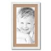 ArtToFrames 10x20 inch Satin White Picture Frame with 2 Inch Single Desert Sand Mat, SingleMat-5179-10x20-784 view 1