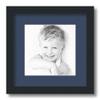 ArtToFrames 8x8 inch Satin Black Picture Frame with 2 Inch Single Midnight Blue Mat, SingleMat-5180-8x8-837 view 1
