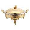 YOtat Chafing Dishes & Food Warmers, Stainless Steel Round Buffet Chafer Warmers Set with Food Pans, Fuel Holder, Pot Lid for Kitchen Party Dining Buffet (Gold) view 1