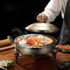 YOtat Chafing Dishes & Food Warmers, Stainless Steel Round Buffet Chafer Warmers Set with Food Pans, Fuel Holder, Pot Lid for Kitchen Party Dining Buffet (Gold) view 2