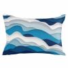 Abstract Beach Ocean Waves Throw Pillow Cover, Rectangle Decorative Pillow Case Cushion Cover Soft Pillowcase for Couch Sofa Bedroom Farmhouse Boho Decor Multi Blue Modern Geometric Art 20x30 Inch view 2