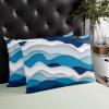 Abstract Beach Ocean Waves Throw Pillow Cover, Rectangle Decorative Pillow Case Cushion Cover Soft Pillowcase for Couch Sofa Bedroom Farmhouse Boho Decor Multi Blue Modern Geometric Art 20x30 Inch view 4