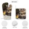 3 Pcs Oven Mitts and Pot Holders Set 550 Heat Resistant Oven Mitts and Potholders Cat and Butterfly BBQ Gloves Hot Pads Cooking Gloves for Kitchen Baking Grilling view 4