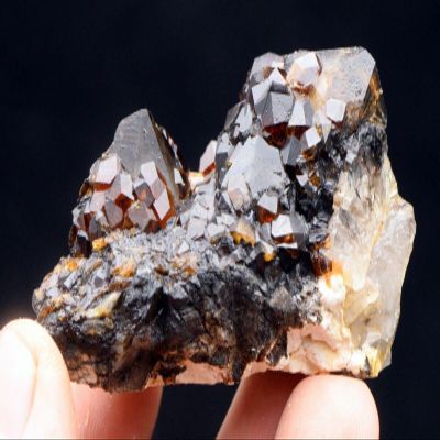 ERNZI 70g Natural Smoky Quartz Crystal Garnet Spessartine Original Specimen