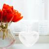 INOOMP Heart Shaped Glass Vase Set with Wooden Stand Clear High Borosilicate Glass Plant Container for Home and Office Decoration Succulent Pots and Flower Arrangement Centerpieces view 2