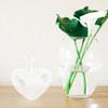INOOMP Heart Shaped Glass Vase Set with Wooden Stand Clear High Borosilicate Glass Plant Container for Home and Office Decoration Succulent Pots and Flower Arrangement Centerpieces view 3