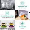 34pcs Glass Food Storage Containers with Lids Set, Airtight Glass Meal Prep Containers (17 Containers & 17 Lids), Leak Proof Lunch Container BPA-Free, Microwave, Oven, Freezer, Dishwasher Safe-Black view 4