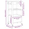 vidaXL Rolling Kitchen Trolley on Wheels - Solid Pine Wood with Ample Storage, Versatile Use for Kitchen/Bathroom/Living Room view 3