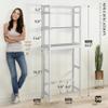 CAPHAUS Over The Toilet Storage Shelf,3-Tier Bathroom Organizer Shelf Rack Over Toilet with Hooks & Adjustable Feet,Freestanding Toilet Shelf, Bathroom & Laundry Organizer,Balcony Plant Stand, White view 2
