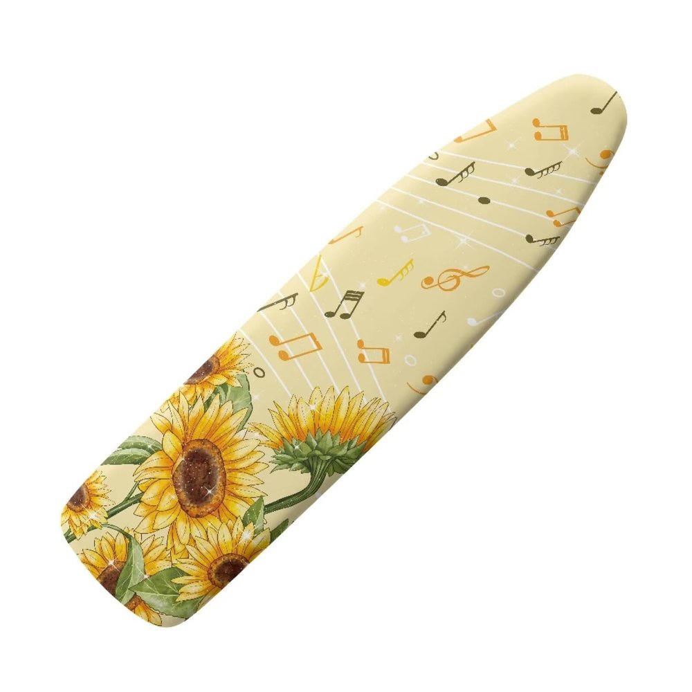 Oamsistay Sunflower Note Ironing Board Cover and Pad 15 x 54 Heavy Duty Iron Board Covers Standard Size Padding Decorative Covers for Most Iron Boards Ironing Pad Cover