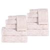 BNM Cotton Medium Weight Towels, for Guest Bath, Master Bathroom, Shower, Quick Dry, Adults, Home Essentials, Modern Geometric Jacquard, Assorted Towel Set, 12 Piece Bathroom Towel Set, Gold view 1