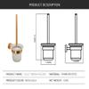 OAKITA Brushed Rose Gold Bathroom Accessories Toilet Brush Paper Holder Towel Rail Rack Bar Hooks Toothbrush Holder Stainless Steel,Toilet Brush Holder view 2