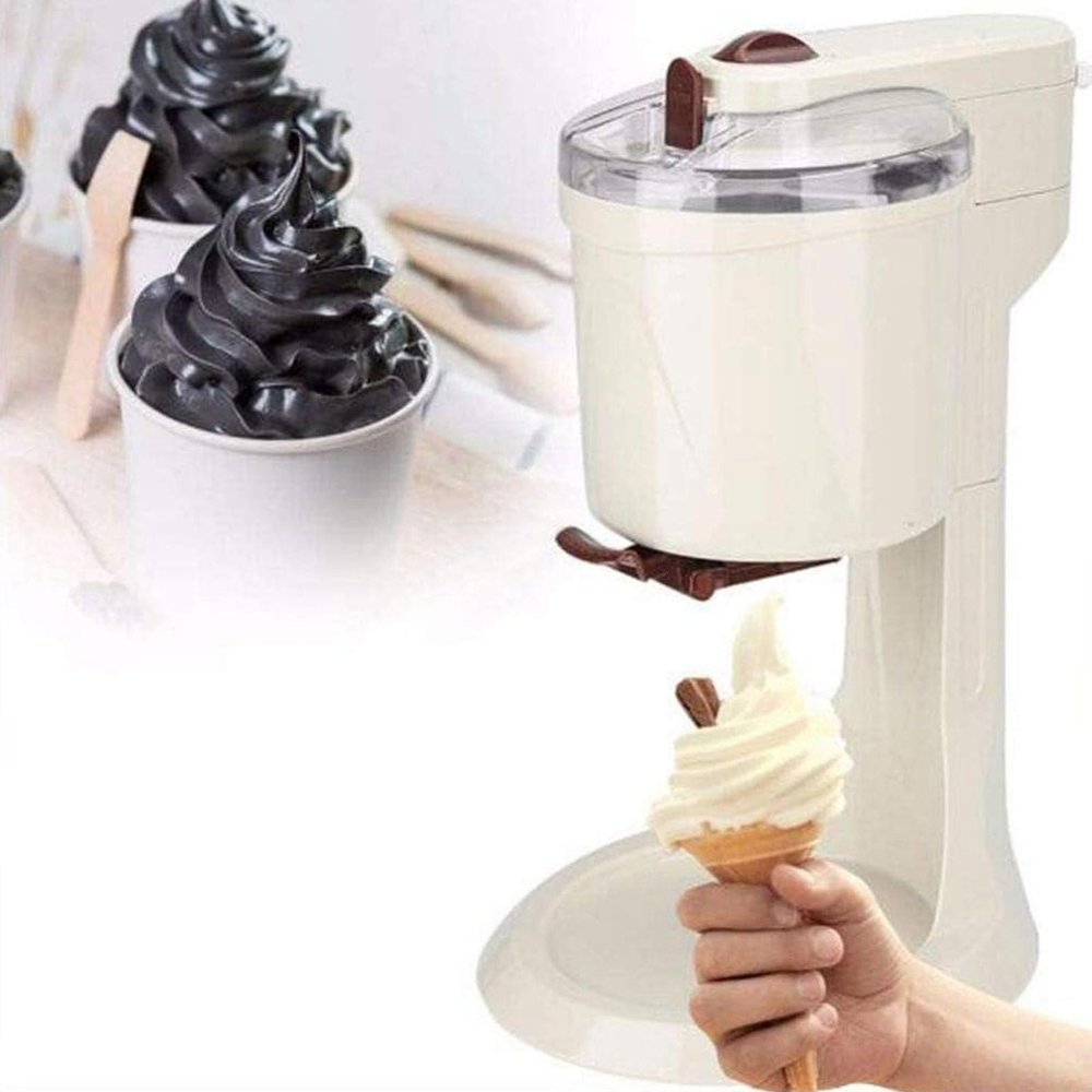 RESKIU Household Compressor Ice Cream Machine, Automatic Soft Ice Cream Machine 1L Large Capacity, Suitable For Yogurt, Removable