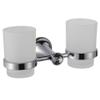 OAKITA Luxury Bathroom Accessories Crystal Solid Brass Bath Hardware Set Toothbrush Holder Metal Chrome Toilet Brush Holder Towel Rack.,Double Glasses view 1