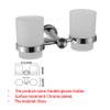 OAKITA Luxury Bathroom Accessories Crystal Solid Brass Bath Hardware Set Toothbrush Holder Metal Chrome Toilet Brush Holder Towel Rack.,Double Glasses view 2