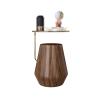 ASWAD Modern Center Table Modern Round 2 Tiers Storage Rack Office Living Room Decor Coffee Table Stainless Steel Shelf Tea Table Bedroom Bedside Cabinet Coffee End Table view 1
